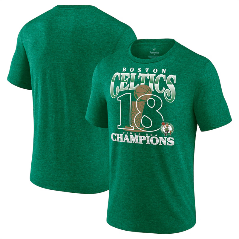Men's Boston Celtics Kelly Green 18-Time NBA Finals Champions Tri-Blend T-Shirt